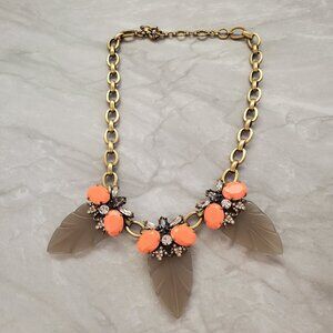 ✨ J.Crew Statement Rhinestone Crystal Arrowhead Feather Neon Brigh Pave Necklace